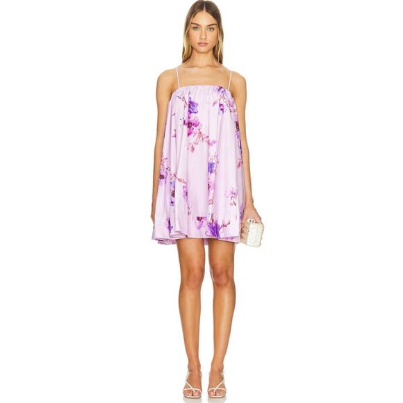 NWOT Zimmerman Lightburst Puff Mini Dress in Purple Floral SZ 3 / US L - Picture 1 of 8